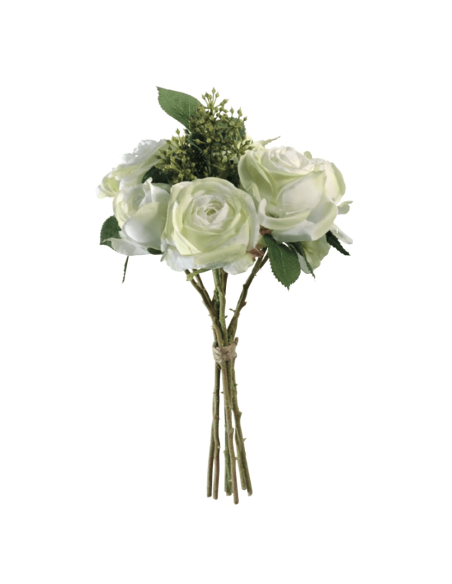 Mazzo rose bianche H32cm