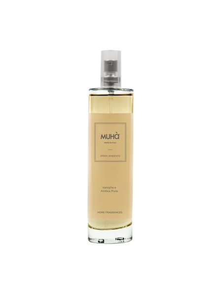 Muhà - Confezione Rosa 100ml + Spray 100ml Vaniglia e Ambra Pura- Cofanetto con Diffusore e Spray