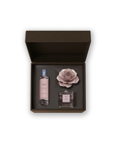 Muhà - Confezione Rosa 100ml + Spray 100ml Ambra Antica - Cofanetto con Diffusore e Spray