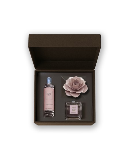 Muhà - Confezione Rosa 100ml + Spray 100ml Ambra Antica - Cofanetto con Diffusore e Spray