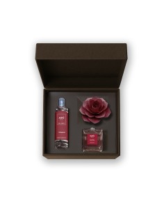 Muhà - Confezione Rosa 100ml + Spray 100ml Melograno - Cofanetto con Diffusore e Spray