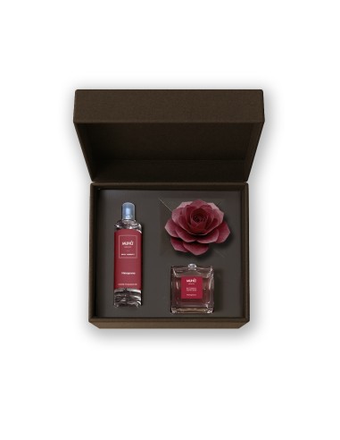 Muhà - Confezione Rosa 100ml + Spray 100ml Melograno - Cofanetto con Diffusore e Spray