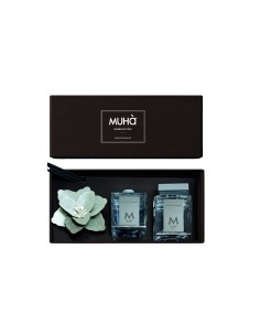 Muhà - Confezione Magnolia 250ml +perfume 200ml Fiori di Cotone - Cofanetto con Due Diffusori 2