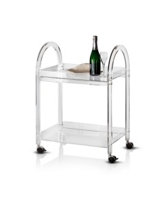 Vesta Home - Carrello Like Water·trasparente·63 X 44 X 88 H Th. Structure 20 Mm Th. Tray 5 Mm 2