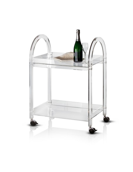 Vesta Home - Carrello Like Water·trasparente·63 X 44 X 88 H Th. Structure 20 Mm Th. Tray 5 Mm