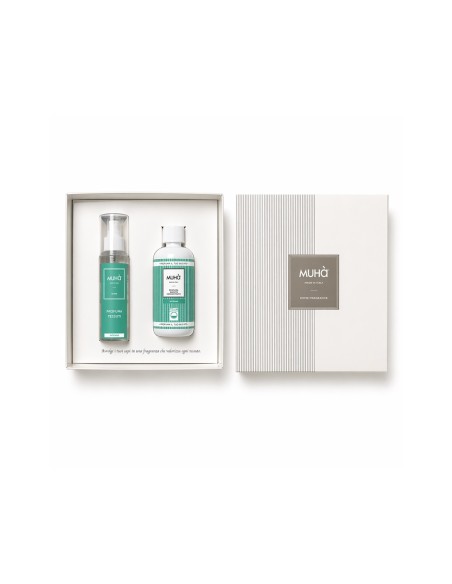 Muhà - Cofanetto Bucato lavatrice 200 ml + Spray tessuti 125 ml Intenso