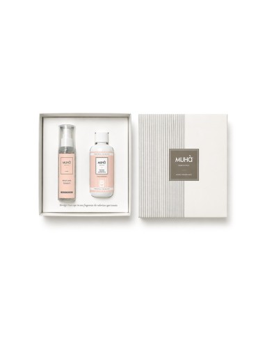 Muhà - Cofanetto Bucato lavatrice 200 ml + Spray tessuti 125 ml Talco e Muschio