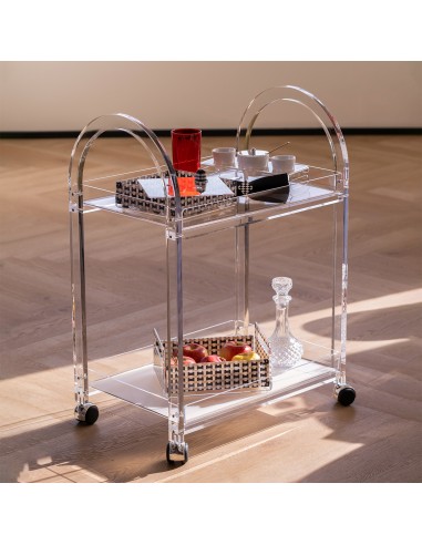 Vesta Home - Carrello Like Water·trasparente·63 X 44 X 88 H Th. Structure 20 Mm Th. Tray 5 Mm