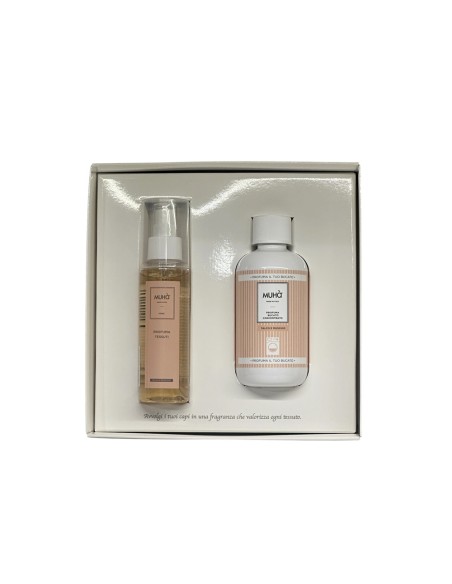 Muhà - Cofanetto Bucato lavatrice 200 ml + Spray tessuti 125 ml Talco e Muschio