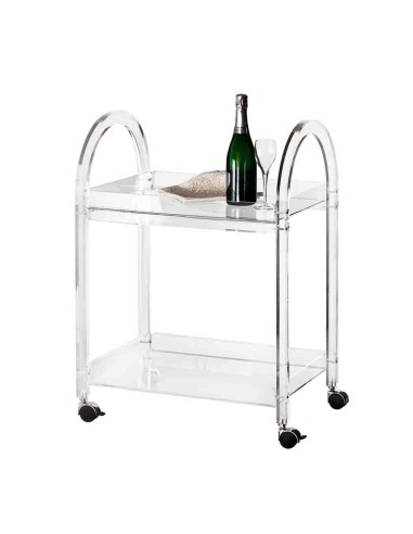 Vesta Home - Carrello Like Water·trasparente·63 X 44 X 88 H Th. Structure 20 Mm Th. Tray 5 Mm