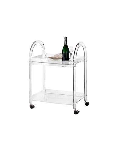 Vesta Home - Carrello Like Water·trasparente·63 X 44 X 88 H Th. Structure 20 Mm Th. Tray 5 Mm