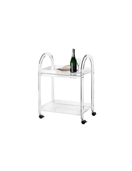 Vesta Home - Carrello Like Water·trasparente·63 X 44 X 88 H Th. Structure 20 Mm Th. Tray 5 Mm