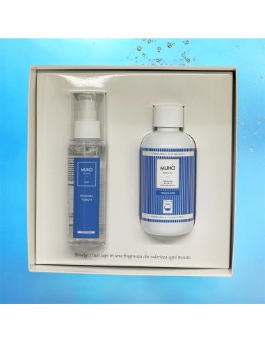 Muhà - Cofanetto Bucato lavatrice 200 ml + Spray tessuti 125 ml Fresco Puro