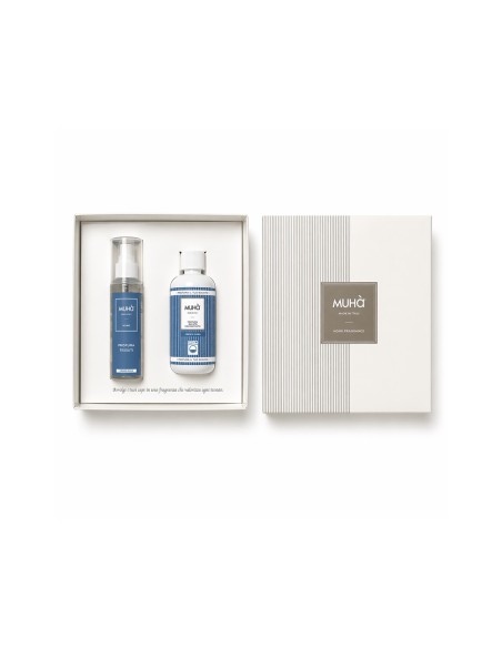 Muhà - Cofanetto Bucato lavatrice 200 ml + Spray tessuti 125 ml Fresco Puro