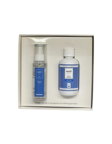 Muhà - Cofanetto Bucato lavatrice 200 ml + Spray tessuti 125 ml Fresco Puro