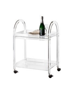 Vesta Home - Carrello Like Water·trasparente·63 X 44 X 88 H Th. Structure 20 Mm Th. Tray 5 Mm