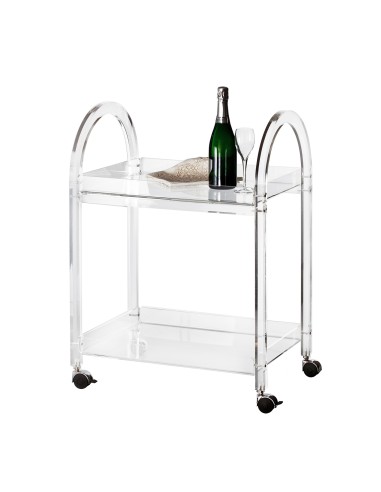 Vesta Home - Carrello Like Water·trasparente·63 X 44 X 88 H Th. Structure 20 Mm Th. Tray 5 Mm