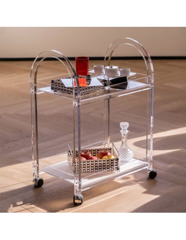 Vesta Home - Carrello Like Water·trasparente·63 X 44 X 88 H Th. Structure 20 Mm Th. Tray 5 Mm