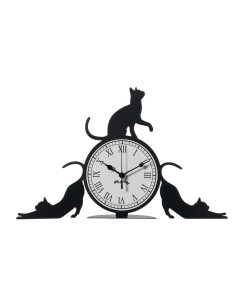 Arti & Mestieri - Orologio da tavolo particolare Cattitude-48 x-nero 30 cm di altezza 2