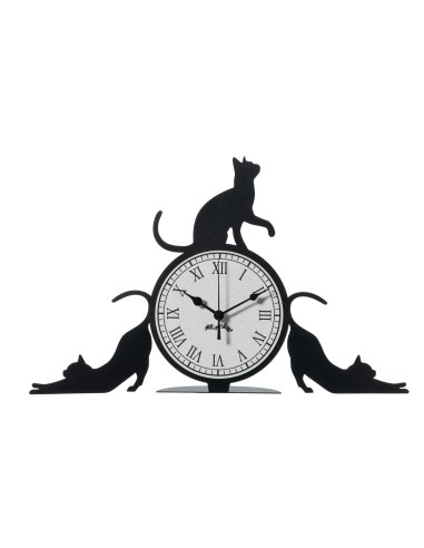 Arti & Mestieri - Orologio da tavolo particolare Cattitude-48 x-nero 30 cm di altezza