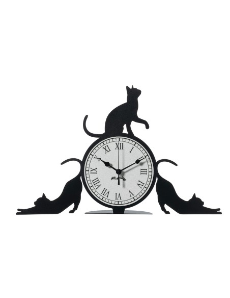 Arti & Mestieri - Orologio da tavolo particolare Cattitude-48 x-nero 30 cm di altezza