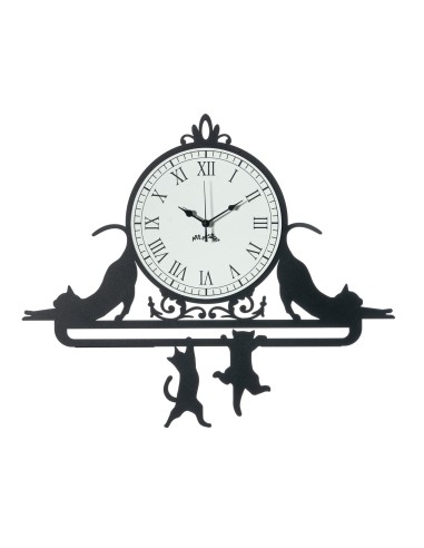 Arti & Mestieri - Orologio da parete particolare Cattitude-62 x-nero 52 cm di altezza