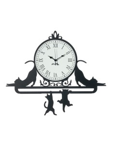 Arti & Mestieri - Orologio da parete particolare Cattitude-62 x-nero 52 cm di altezza