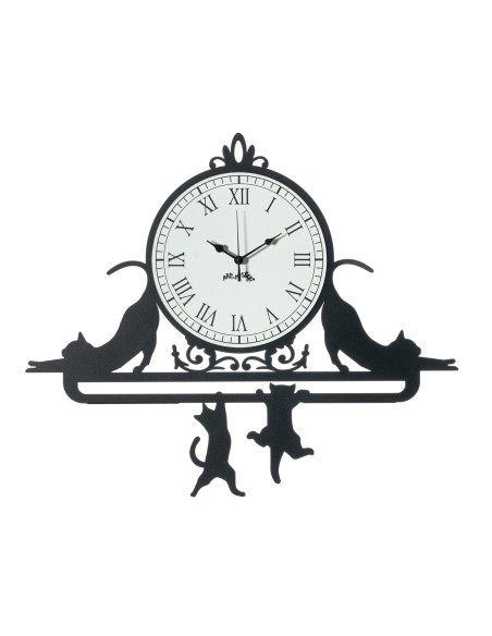 Arti & Mestieri - Orologio da parete particolare Cattitude-62 x-nero 52 cm di altezza