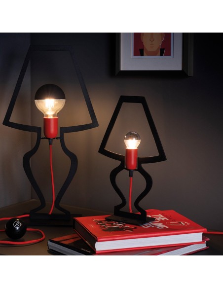 Arti & Mestieri - Lampada da tavolo design Silhouette piccola-nero cm 30x54H