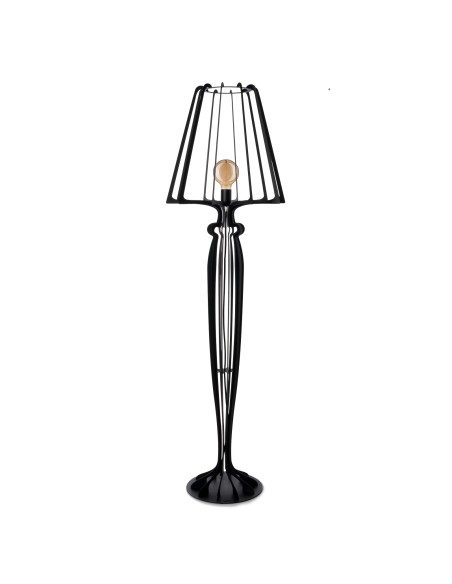Arti & Mestieri - Lampada moderna da terra per soggiorno Minerva-Diametro-nero 38 x 166 cm di altezza