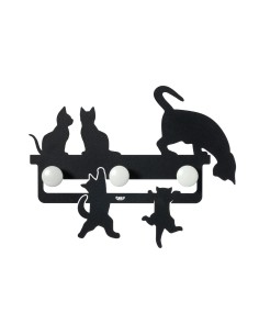 Arti & Mestieri - Piccolo appendiabiti a muro di design Cattitude-44 x-nero 35 cm di altezza 2