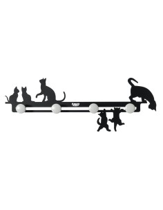 Arti & Mestieri - Appendiabiti a muro in ferro Cattitude grande-69 x-nero 25 cm di altezza 2