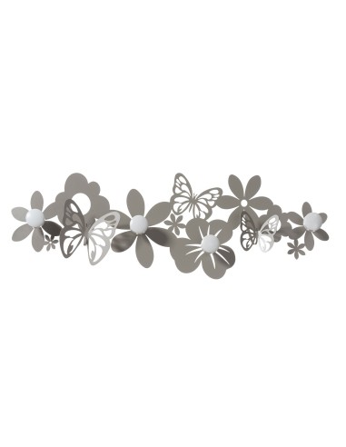 Arti & Mestieri - Appendiabiti a muro in ferro sfarfalle-78 x-avorio 27 cm di altezza
