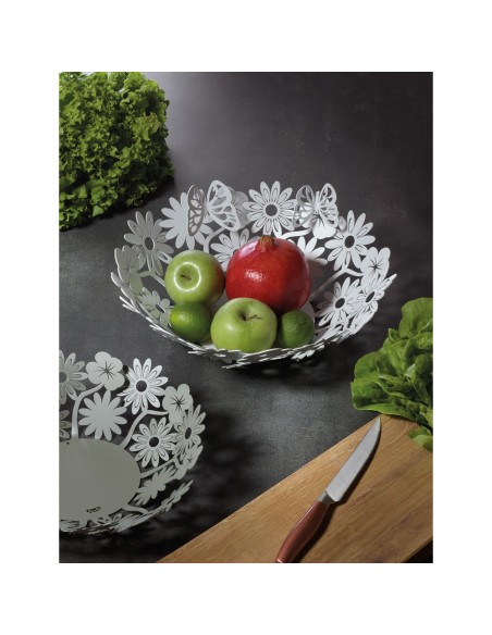 Arti & Mestieri - Centro tavola di design Margherite grande-38 x-bianco marmo 11 cm di altezza