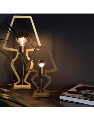 Arti & Mestieri - Lampada da tavolo design Silhouette piccola-22 x-oro trasparente 33 cm di altezza