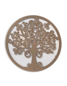 Arti & Mestieri - Pannello da parete Albero della Vita Bianco Marmo Bronzo Ø70