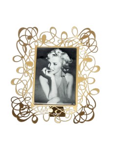 Arti & Mestieri - Portafoto di design Scarabocchio Grande-26 x-oro laccato 30 cm di altezza (14 x 18 formato della foto)