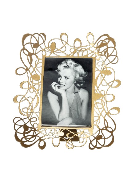 Arti & Mestieri - Portafoto di design Scarabocchio Grande-26 x-oro laccato 30 cm di altezza (14 x 18 formato della foto)