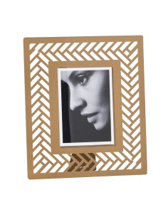 Arti & Mestieri - Portafoto di design Milleintrecci grande-oro laccato 26,7 x 31H cm (12 x 17 cm formato foto)