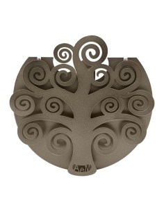 Arti & Mestieri - Porta Umidificatore Albero Della Vita colore Bronzo in ferro e porcellana bianca 20 x 20 h cm
