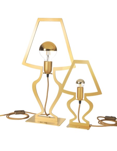 Arti & Mestieri - Lampada da tavolo design Silhouette grande oro trasparente cm 30x54H