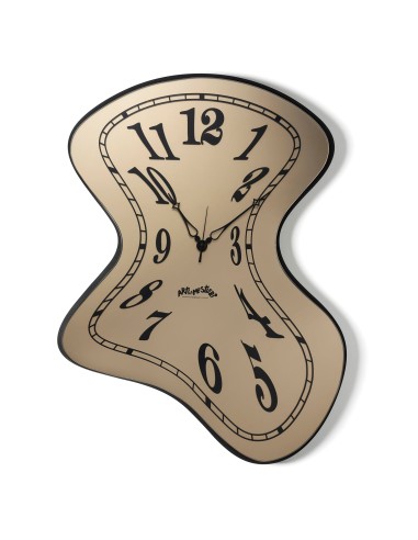 Arti & Mestieri - Orologio da parete Salvador-nero/velour luxe bronzo-51,5 x 70 cm di altezza