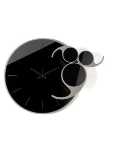 Arti & Mestieri - Orologio da parete Apostrofo-fango/crystal luxe nero 85 x 70 cm di altezza