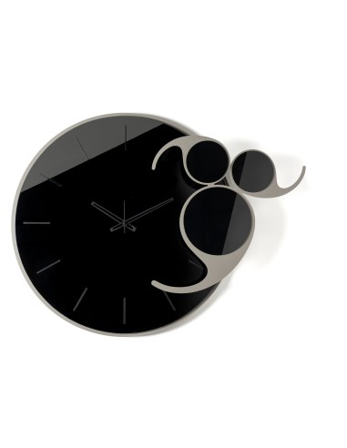 Arti & Mestieri - Orologio da parete Apostrofo-fango/crystal luxe nero 85 x 70 cm di altezza