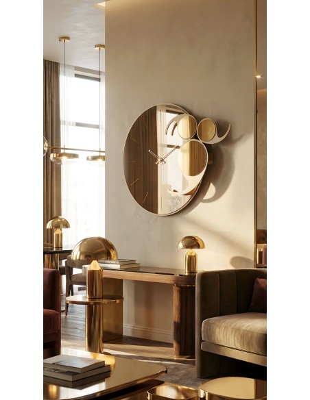 Arti & Mestieri - Orologio da parete Apostrofo-fango/crystal luxe nero 85 x 70 cm di altezza