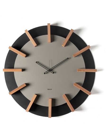 Arti & Mestieri - Orologio da parete particolare Timon-nero/fango-∅ 70 cm