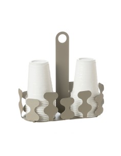 Arti & Mestieri - Porta bicchieri Nori-sabbia 20 x 8 x 20 cm di altezza 2