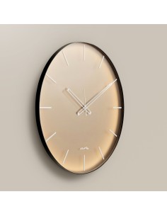 Arti & Mestieri - Orologio da parete Giotto 60-nero/velour luxe rosa ∅ 60 cm 2
