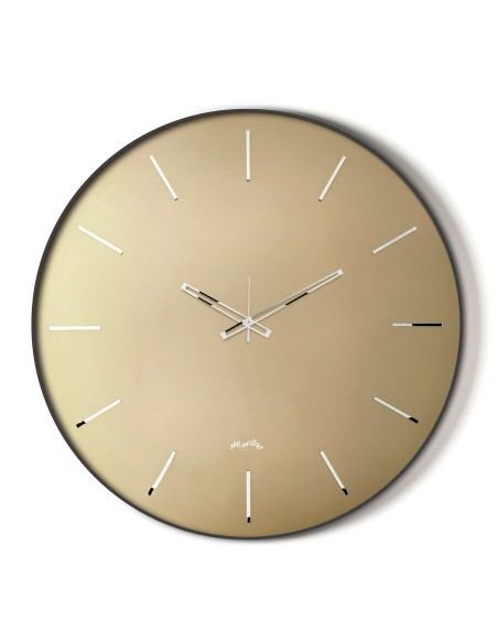 Arti & Mestieri - Orologio da parete Giotto 60-nero/velour luxe bronzo-∅ 60 cm