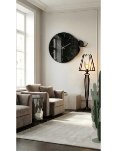 Arti & Mestieri - Orologio da parete Apostrofo-nero/crystal luxe nero 85 x 70 cm di altezza 2